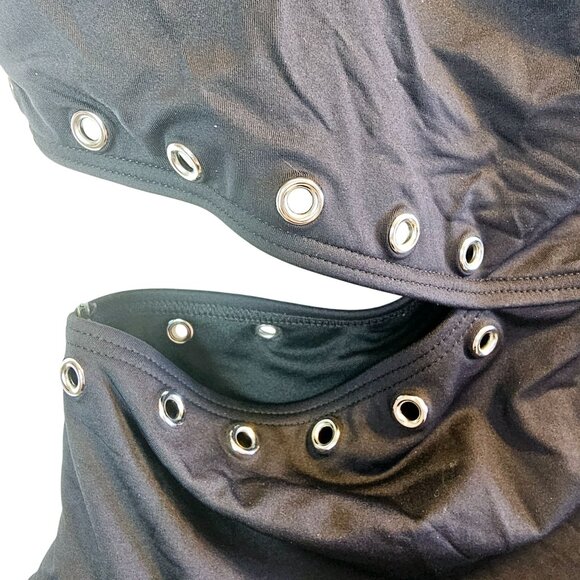 Michael Michael Kors Black Cruise 2020 One Shoulder Side Out Rivets, Sz 12, NWT - Picture 7 of 12